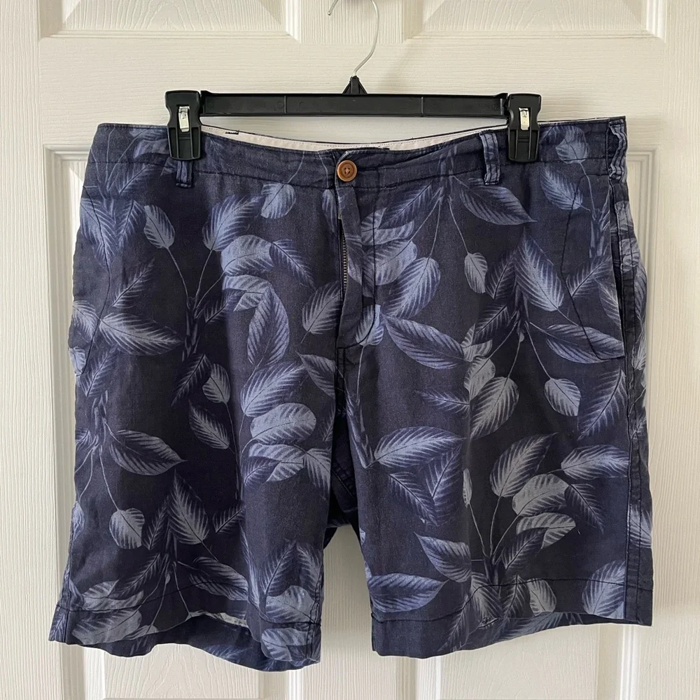 J. Crew Navy Leaf Print Men's Shorts